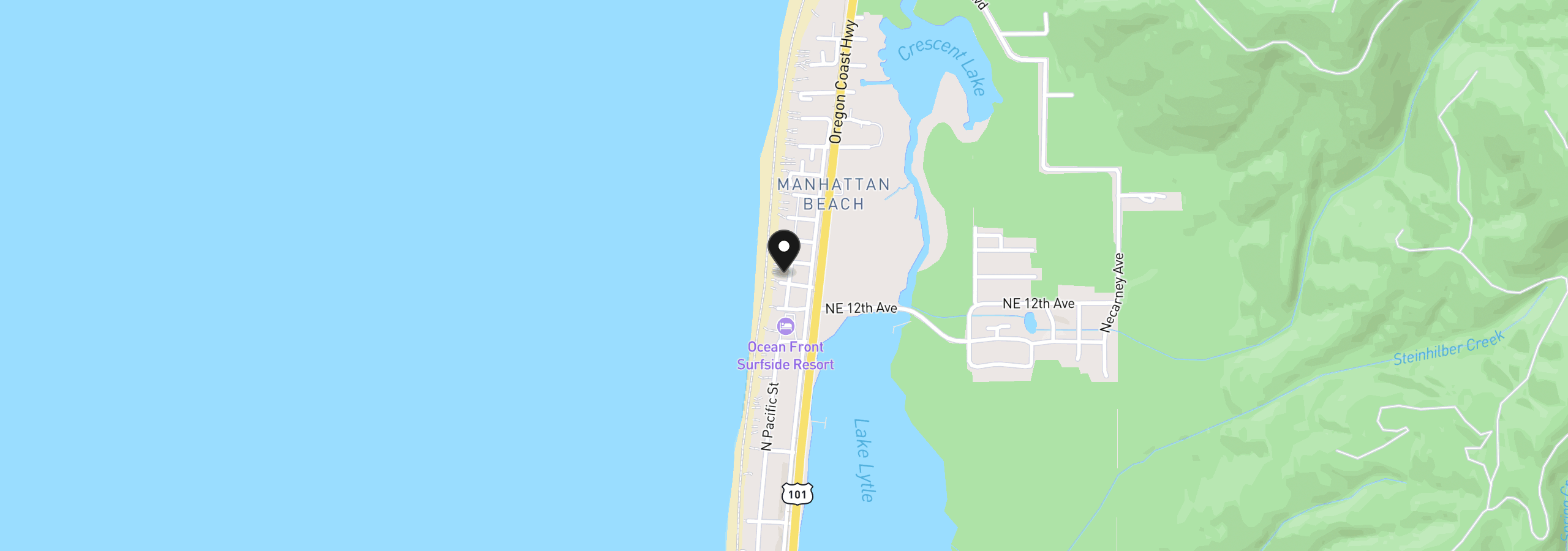 Map showing the location of 1321 N Pacific Ln, Rockaway Beach, OR 97136