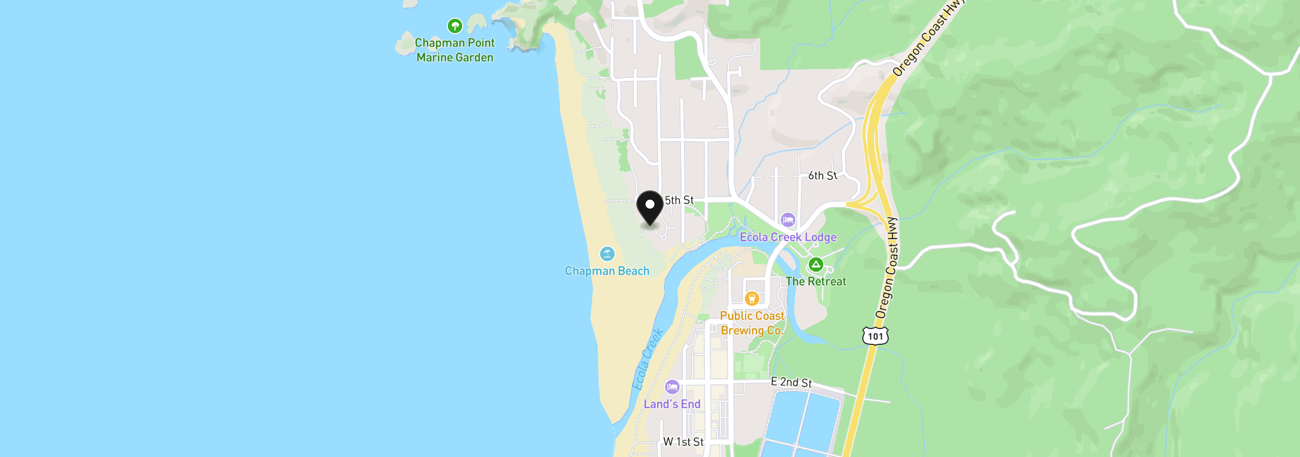 Map showing the location of 753 Breakers Point Condo 753, Cannon Beach, OR 97110