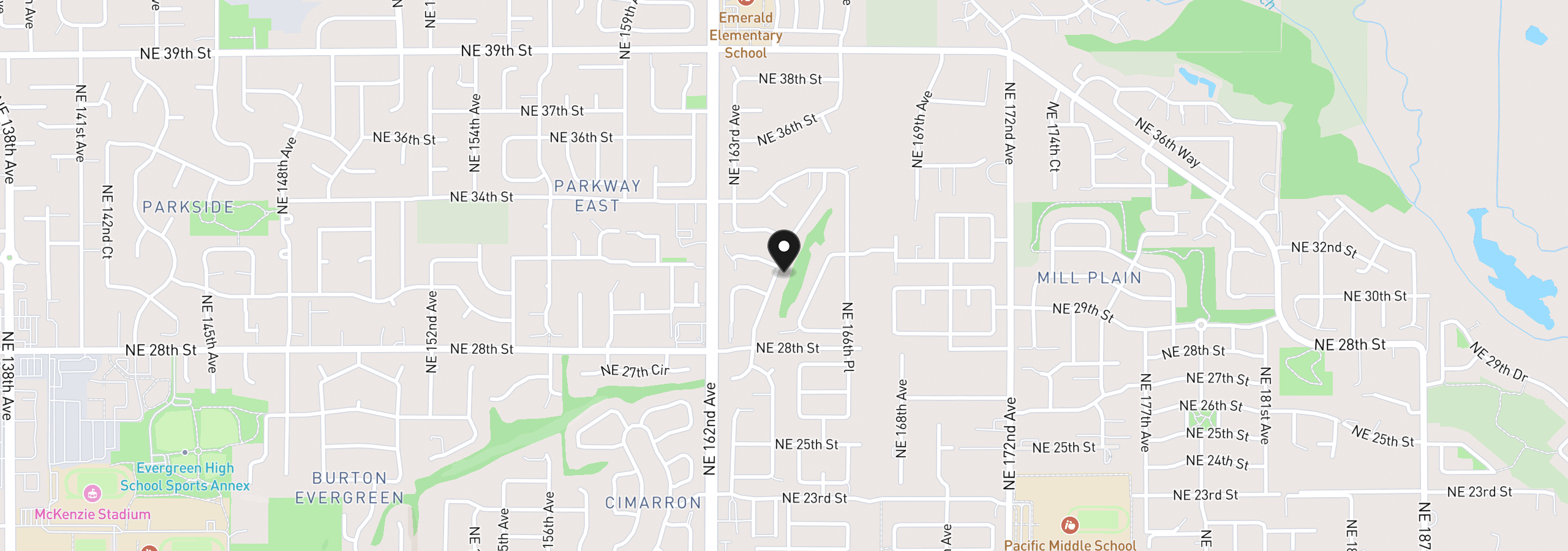 Map showing the location of 3113 NE 165th Ave, Vancouver, Wa 98682