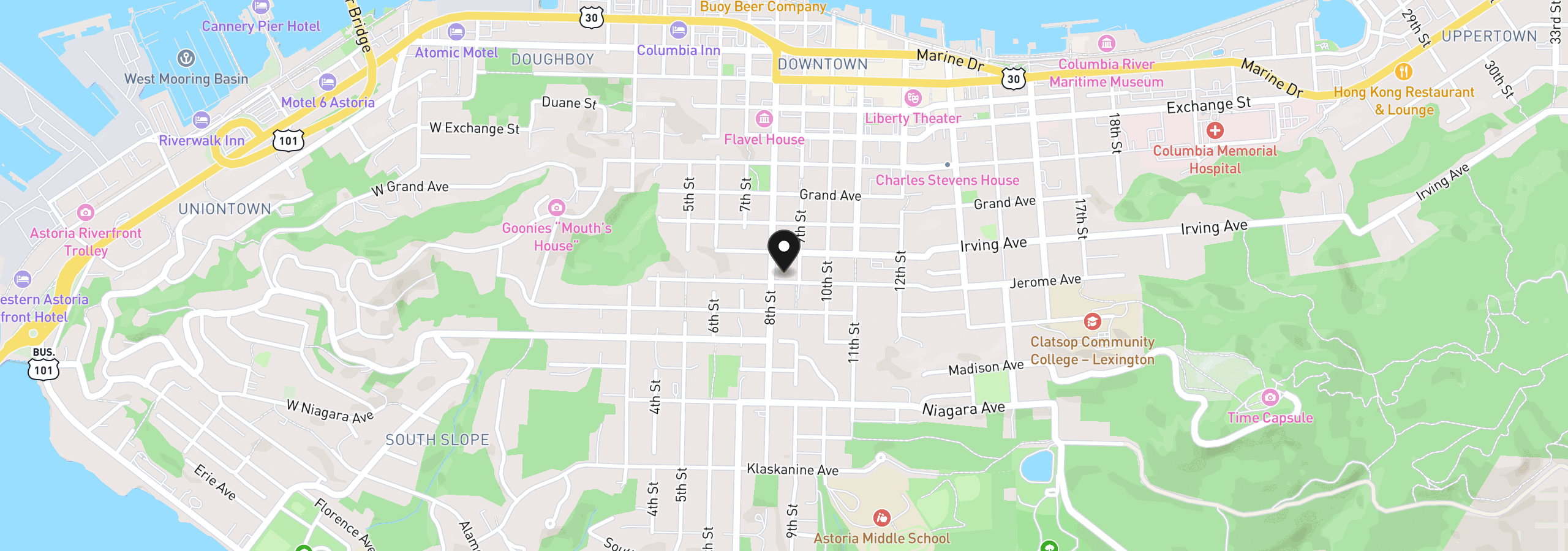 Map showing the location of 0 Jerome Ave 2300, Astoria, OR 97103