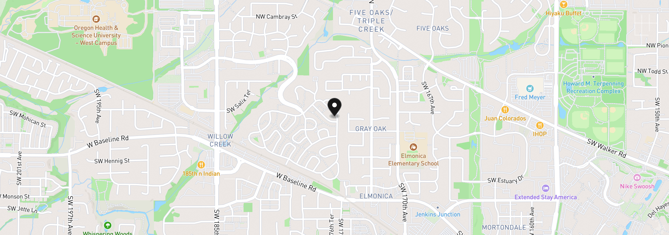 Map showing the location of 867 SW Liberty Bell Dr, Beaverton, OR 97006