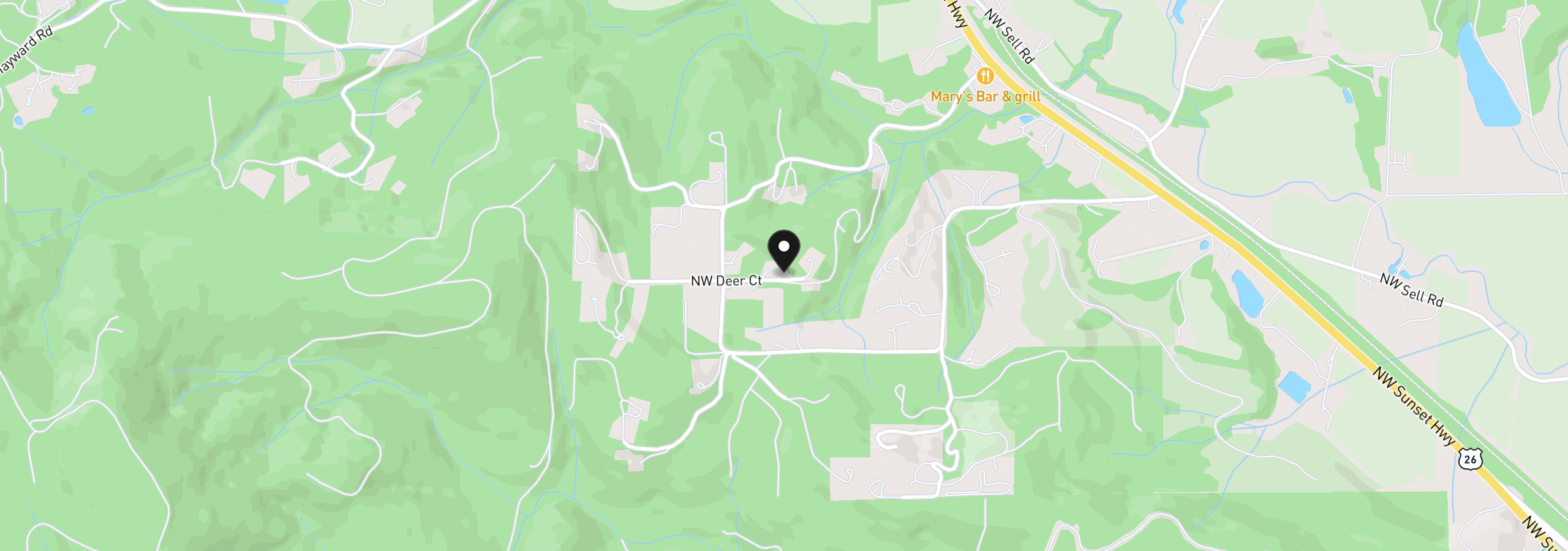 Map showing the location of 47801 NW Deer Ct, Banks, OR 97106