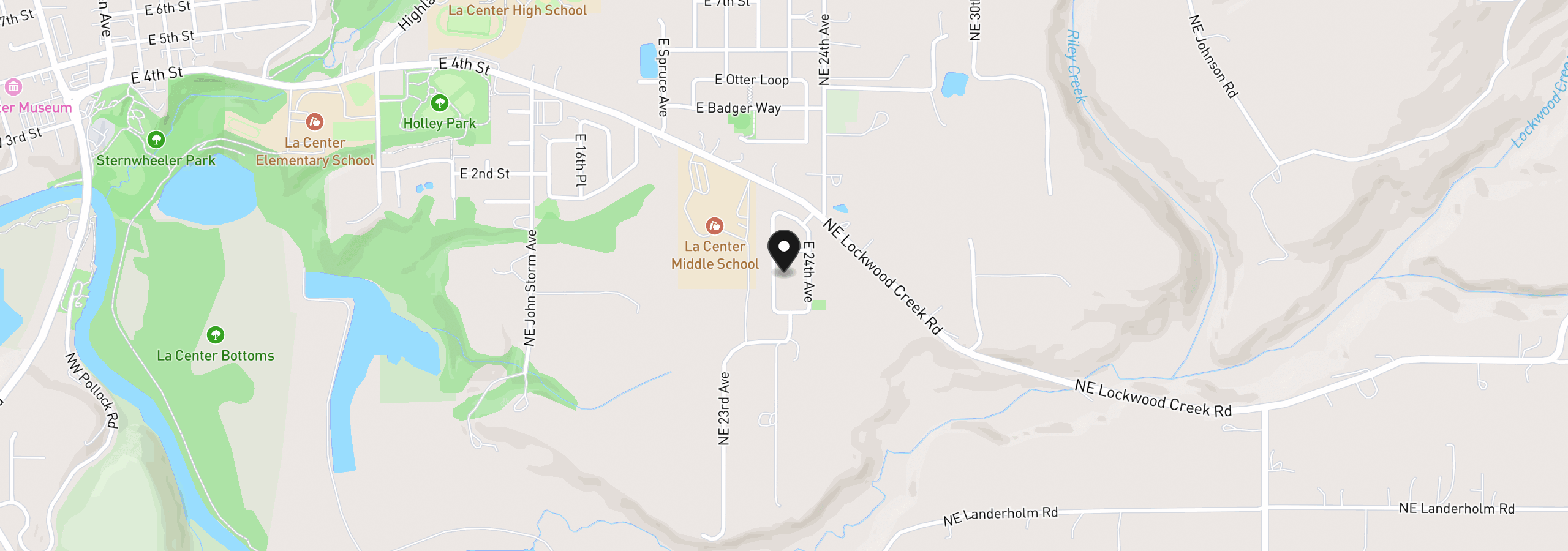Map showing the location of 169 E Airedale Ave, La Center, Wa 98629