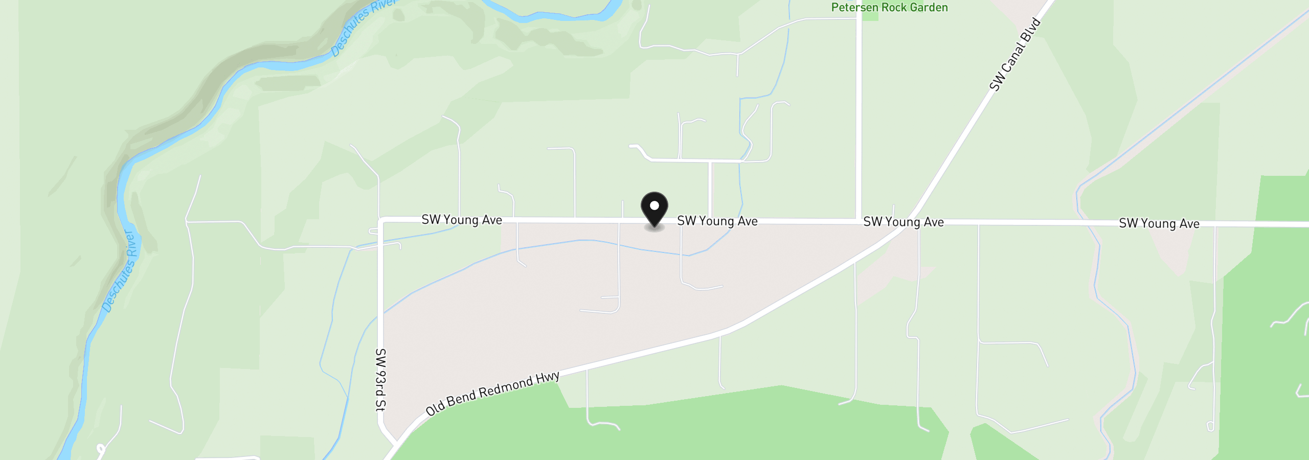 Map showing the location of 21025 Young Ave, Bend, OR 97703