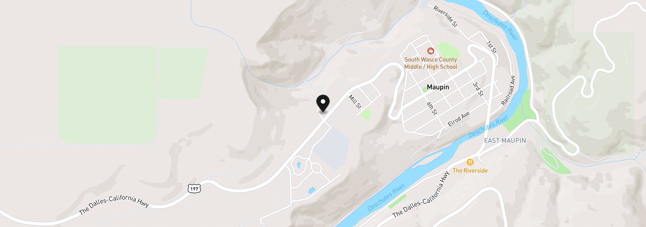Map showing the location of 703 Spey Rd, Maupin, OR 97037