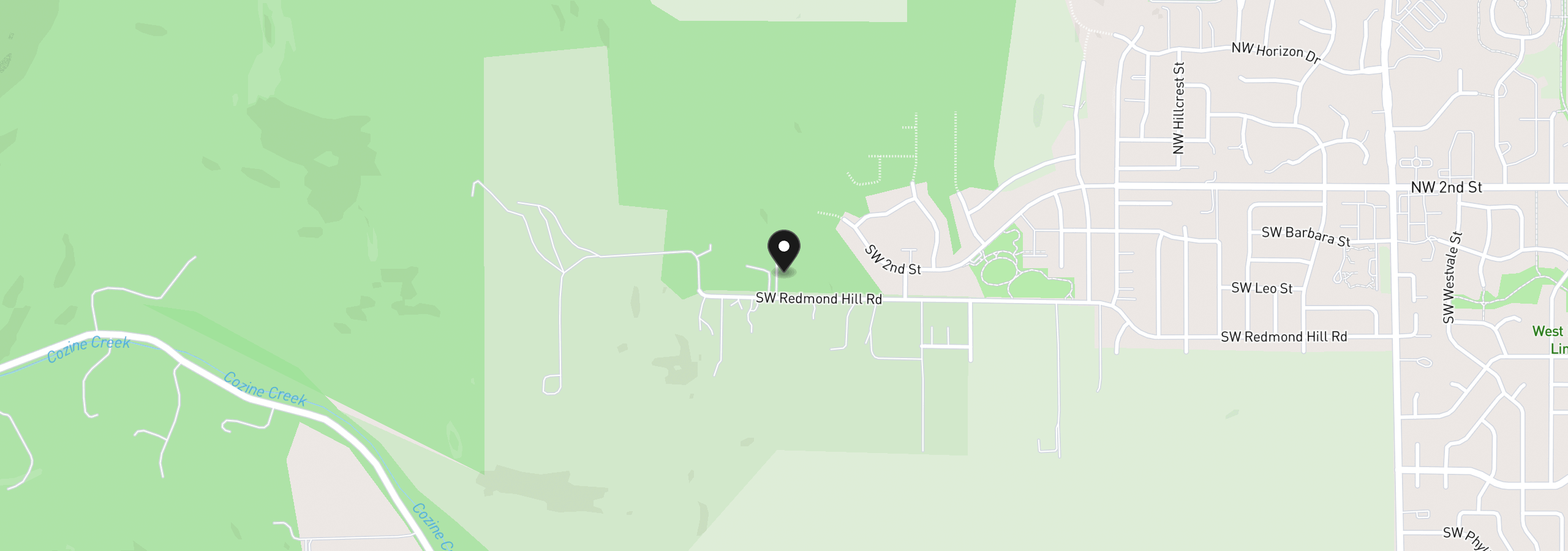 Map showing the location of 3251 SW Redmond Hill Rd, McMinnville, OR 97128