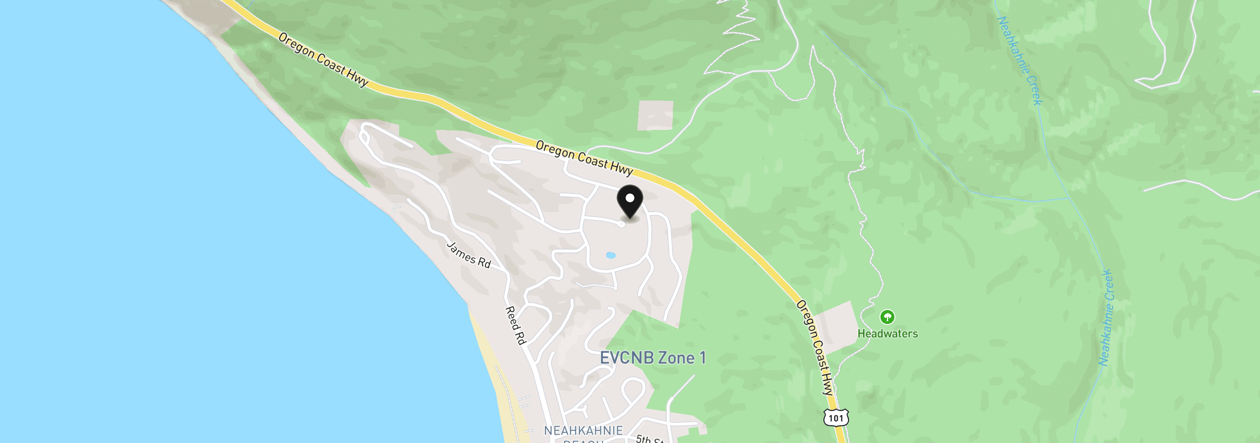 Map showing the location of Leaward Way Lot22, Manzanita, OR 97130