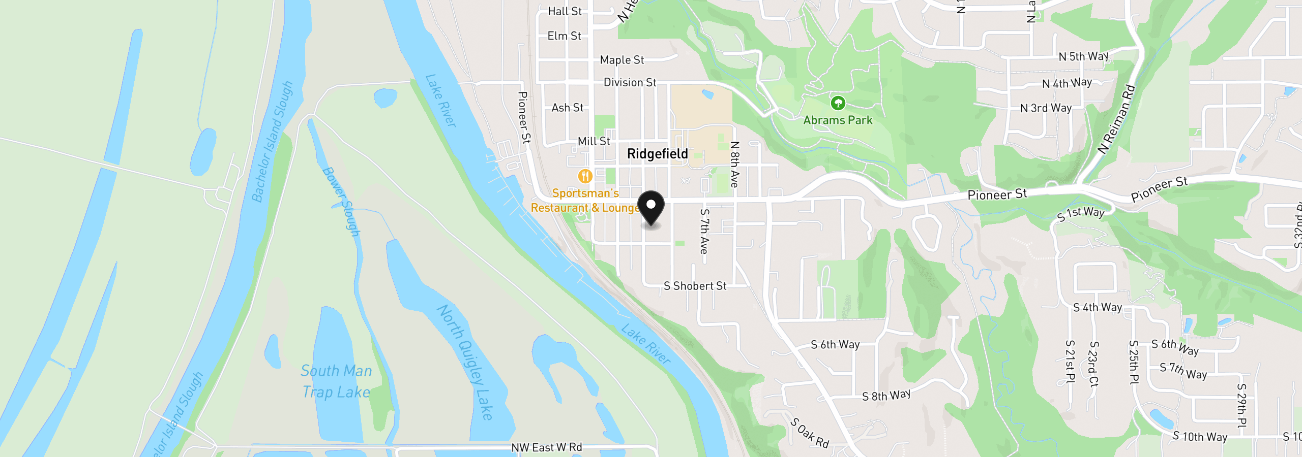 Map showing the location of 116 S 4th Ave, Ridgefield, Wa 98642