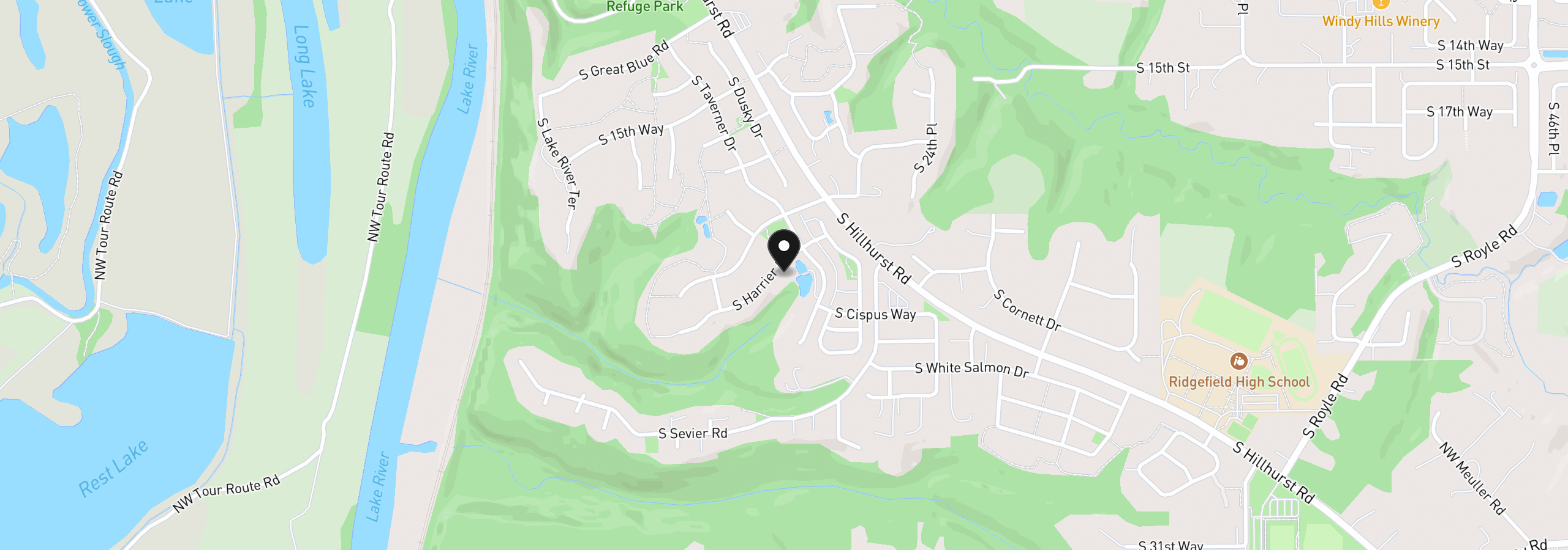 Map showing the location of 1867 S Harrier Rd, Ridgefield, Wa 98642