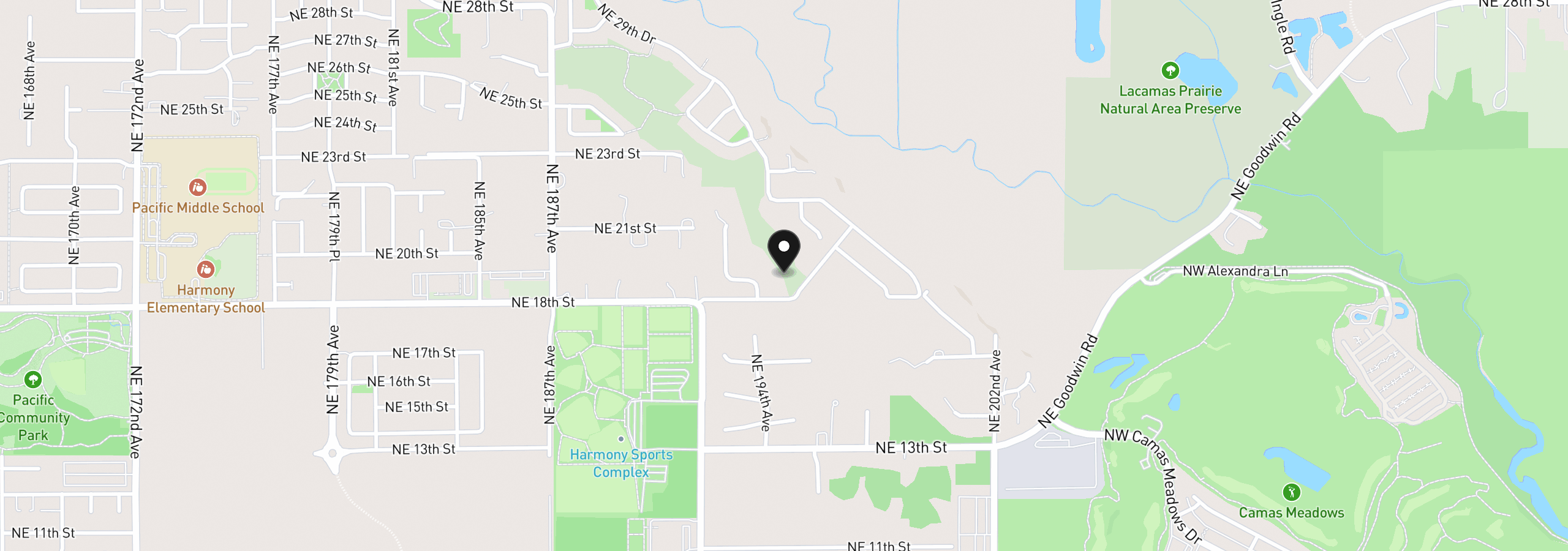 Map showing the location of 19508 NE 19th St, Vancouver, Wa 98684