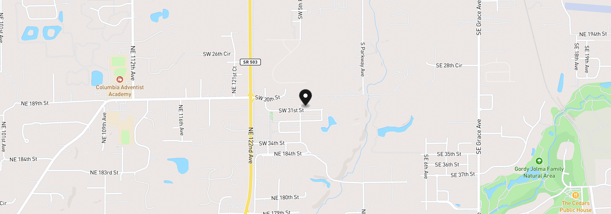 Map showing the location of 512 SW 31st St, Battle Ground, Wa 98604
