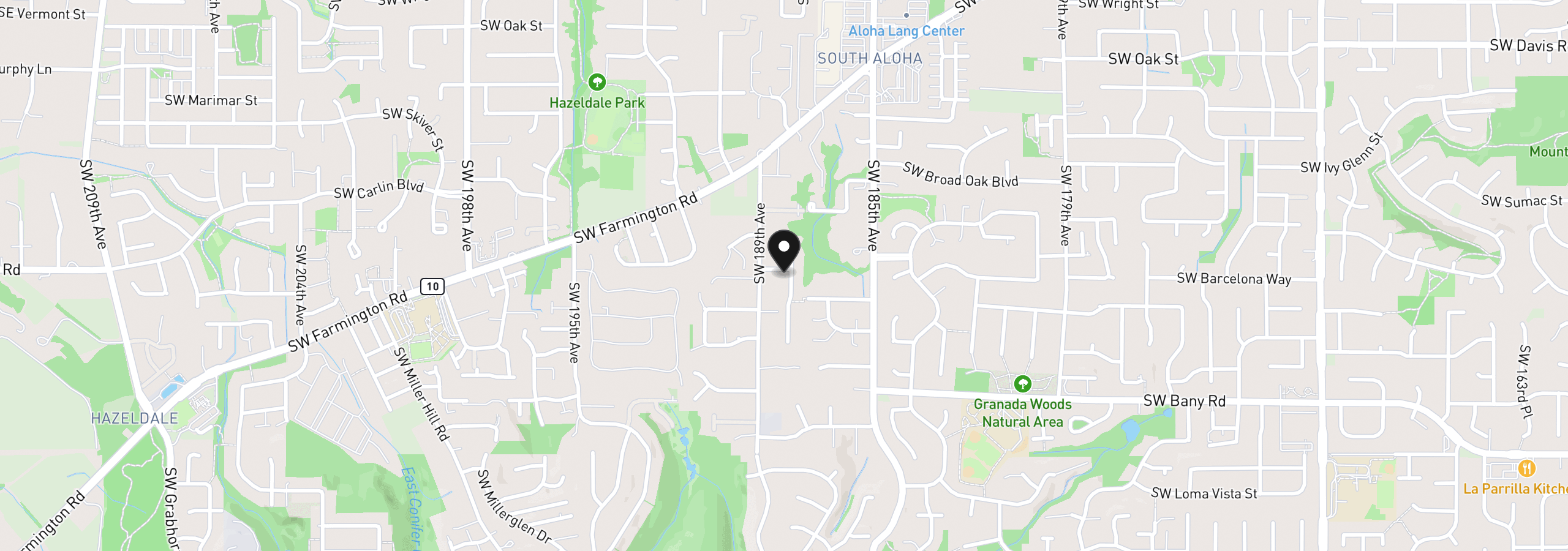 Map showing the location of 6905 SW 188th Ave, Beaverton, OR 97007