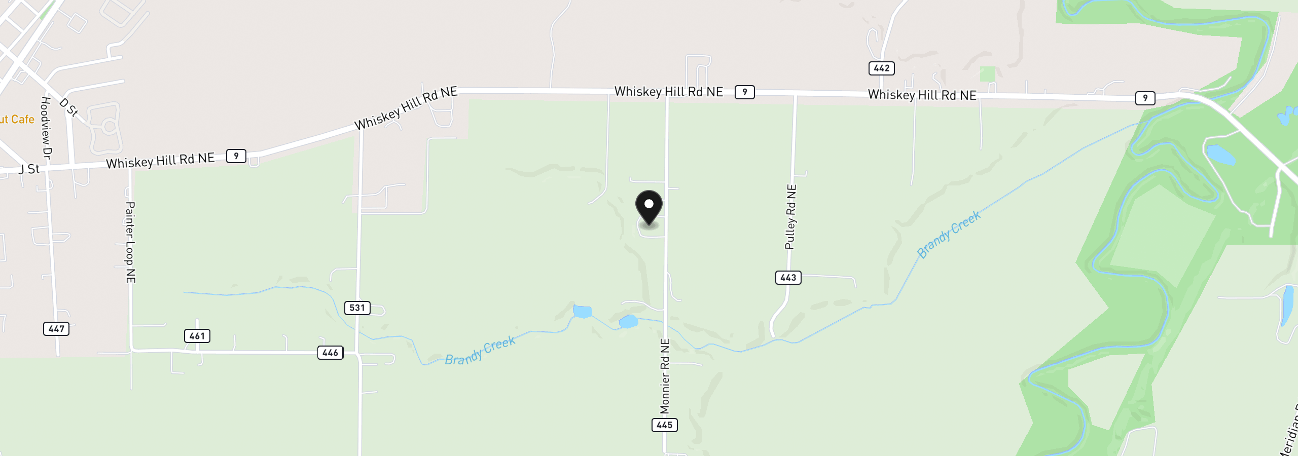 Map showing the location of 17765 Monnier Rd, Hubbard, OR 97032