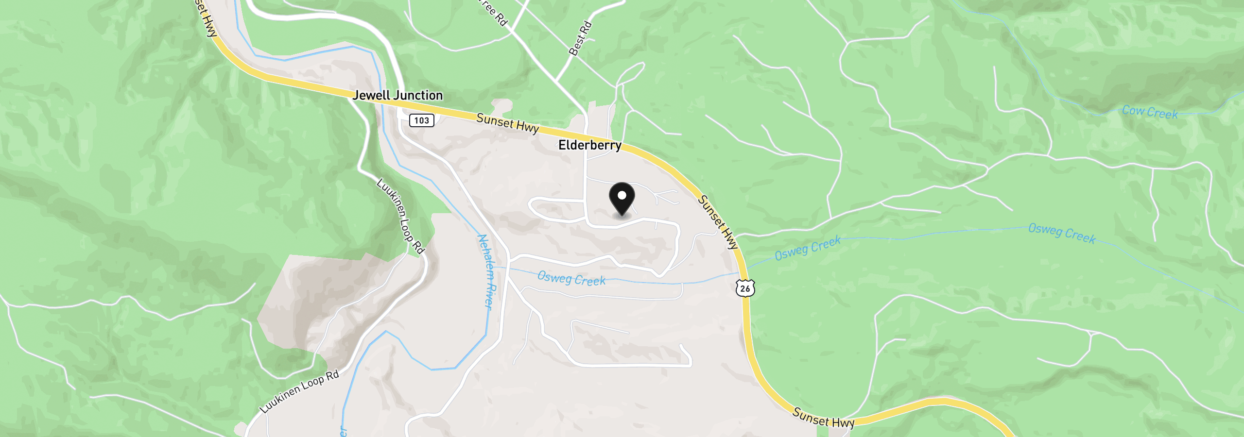 Map showing the location of Bear Rd, Seaside, OR 97138