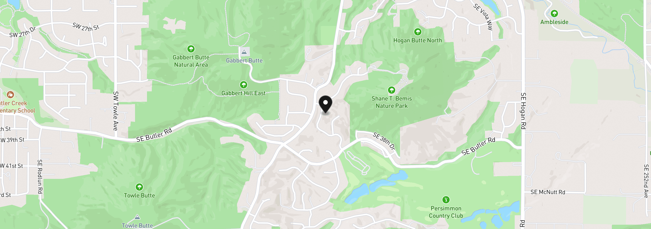 Map showing the location of 3544 SE Deer Creek Way, Gresham, OR 97080