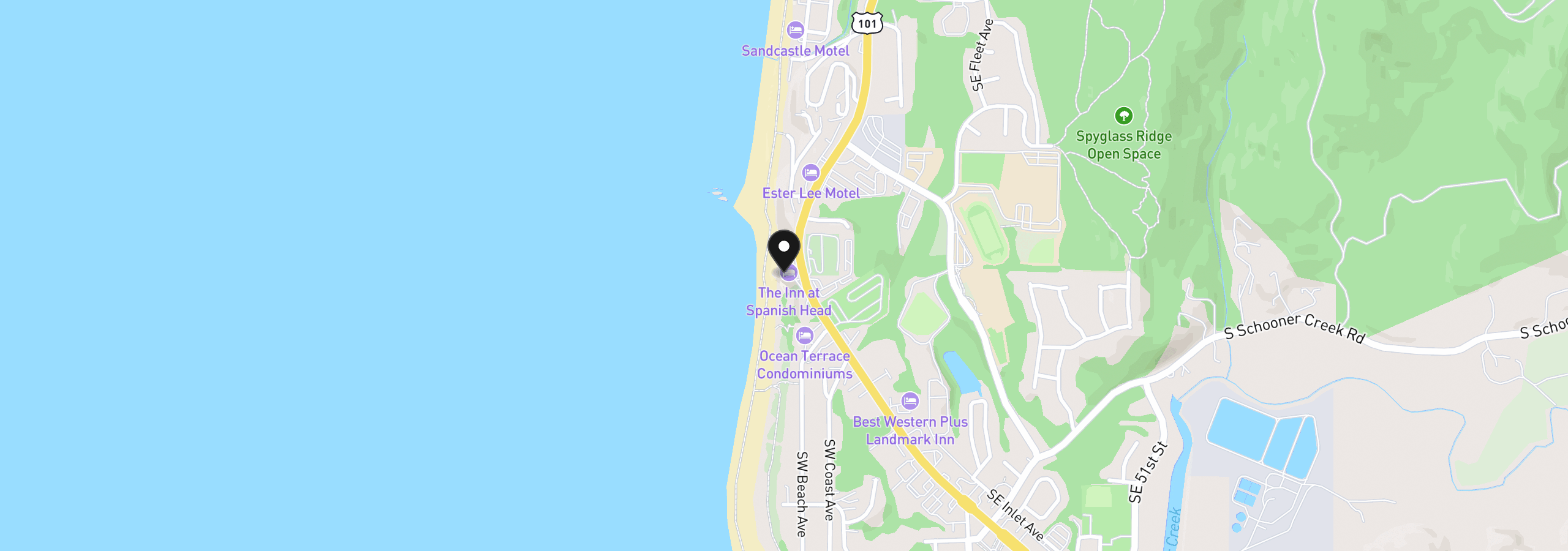 Map showing the location of 4009 SW Highway 101 920, Lincoln City, OR 97367