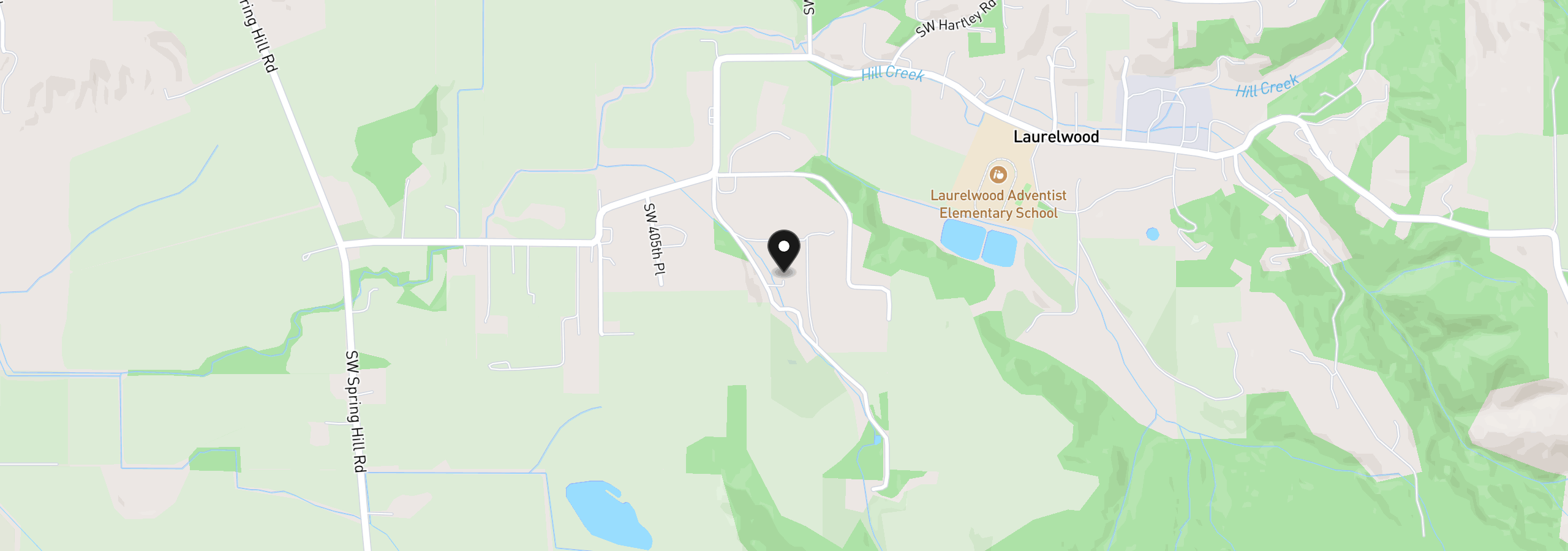 Map showing the location of 13988 SW Lambert Ln, Gaston, OR 97119