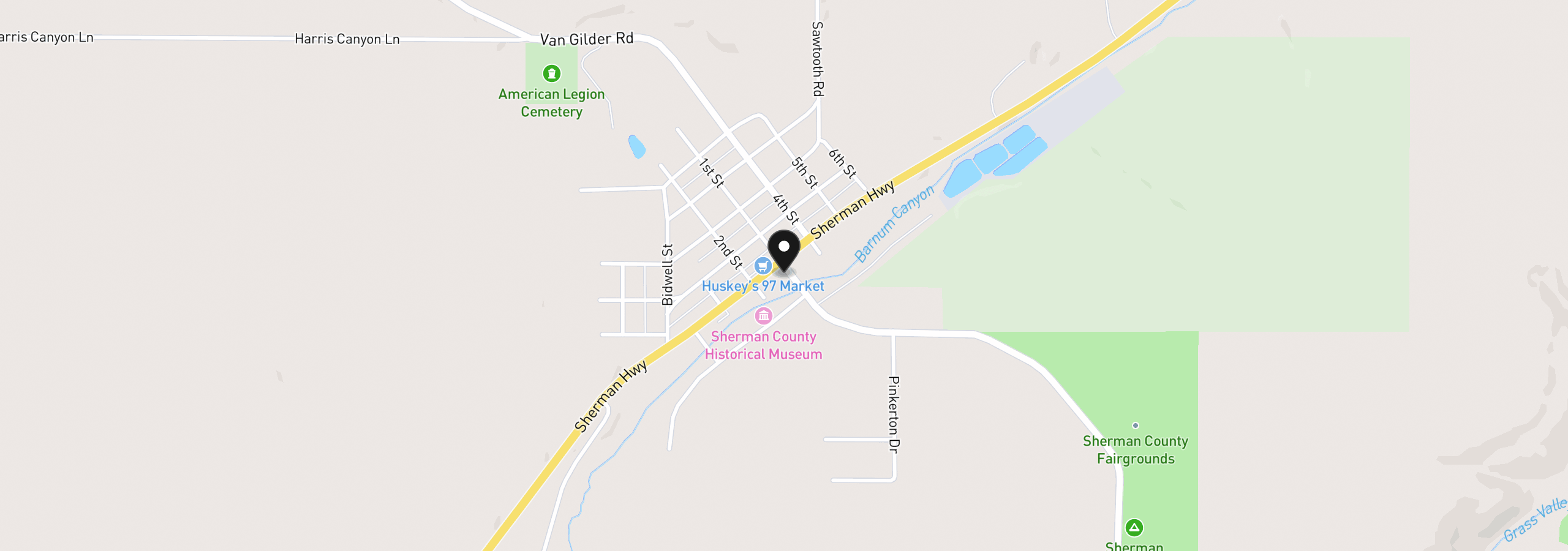 Map showing the location of 1005 1st St, Moro, OR 97039