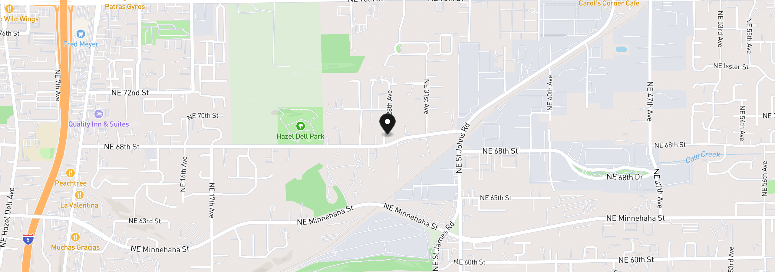 Map showing the location of 6811 NE 28th Ave, Vancouver, Wa 98665