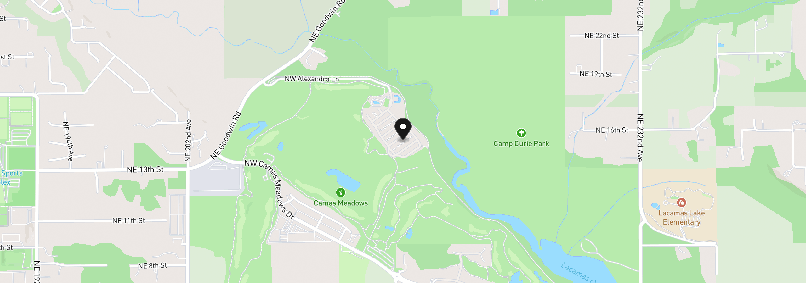Map showing the location of 4026 NW 75th Ave 70, Camas, Wa 98607