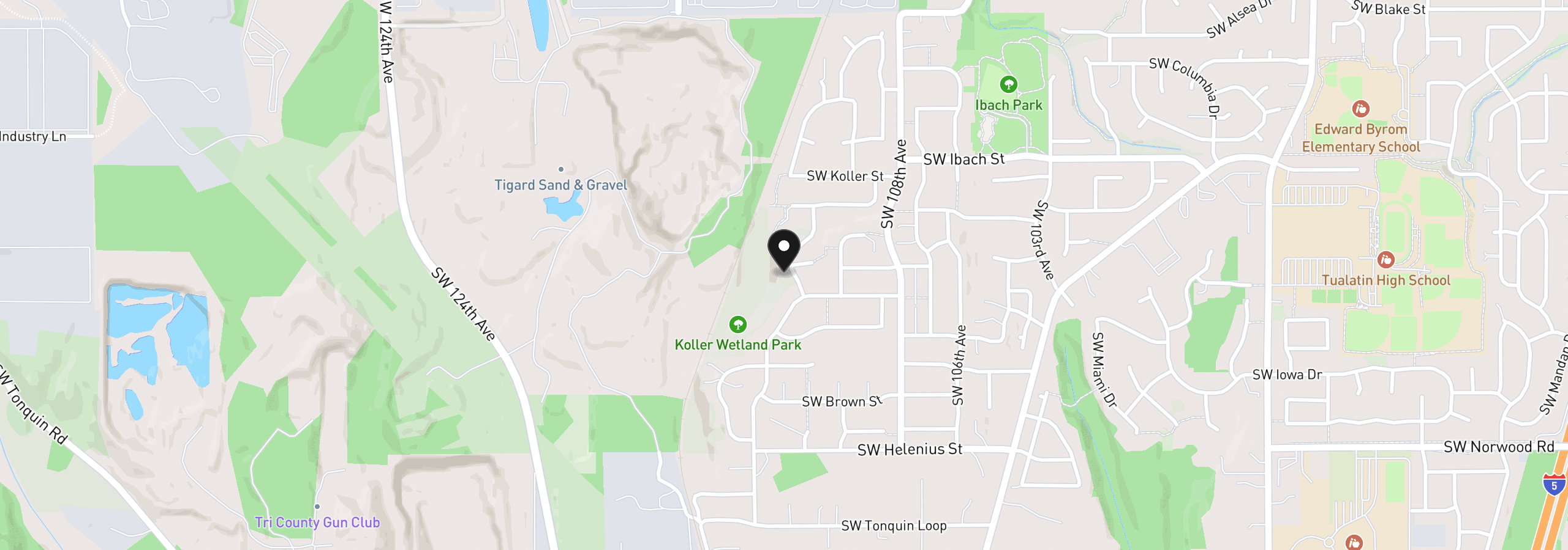 Map showing the location of 22345 SW 111th Ave, Tualatin, OR 97062