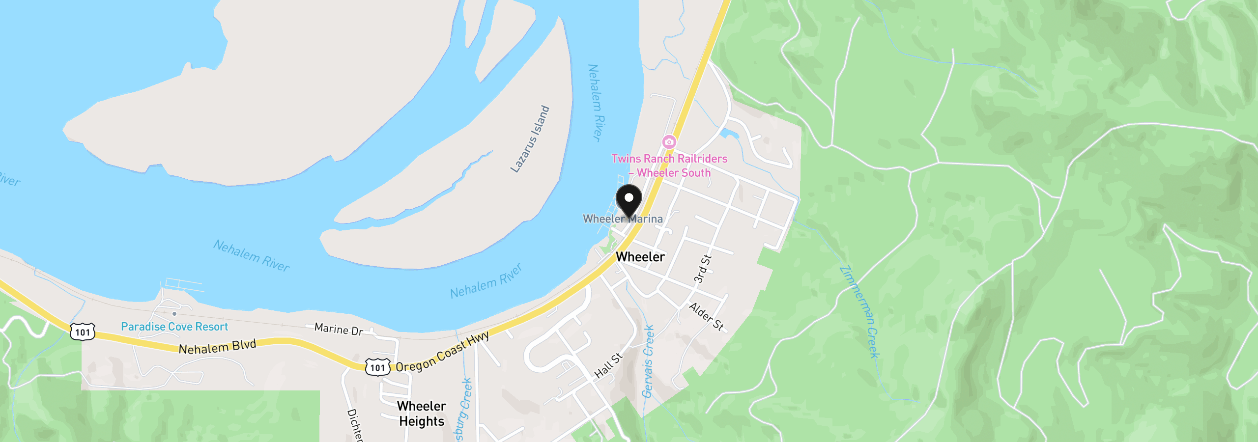 Map showing the location of 580 Marine Dr, Wheeler, OR 97147