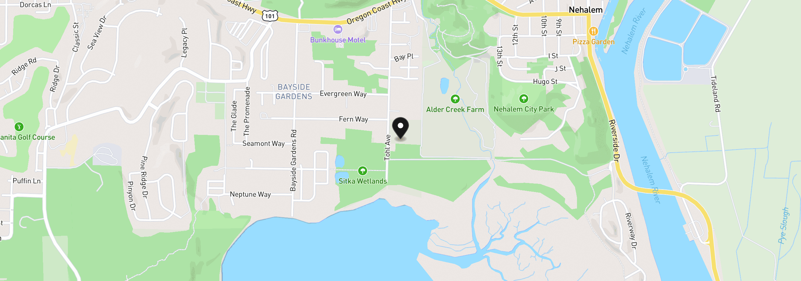 Map showing the location of Tohl Ave, Nehalem, OR 97131