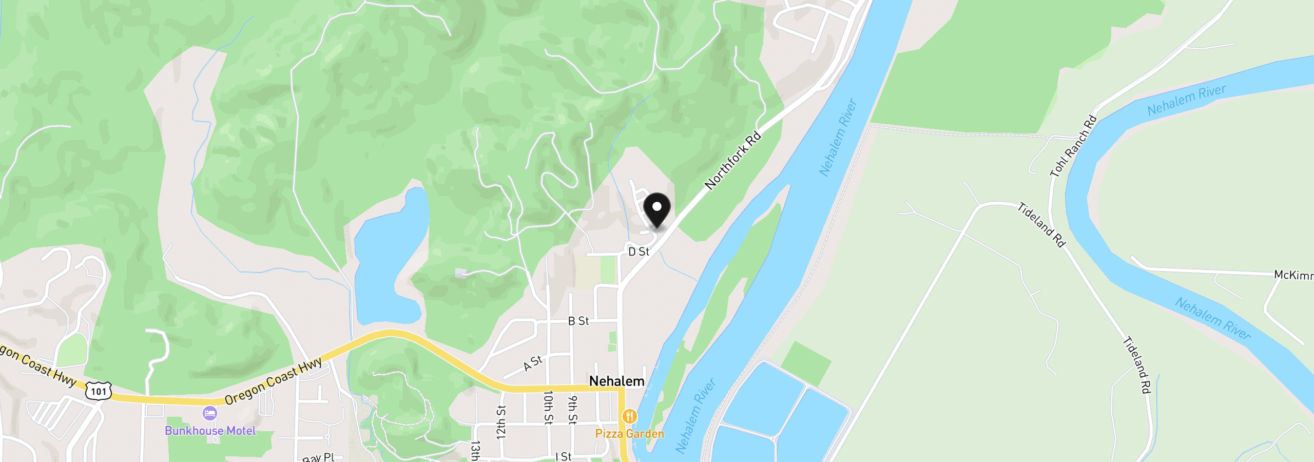 Map showing the location of 13000 D St 8 & 9, Nehalem, OR 97131