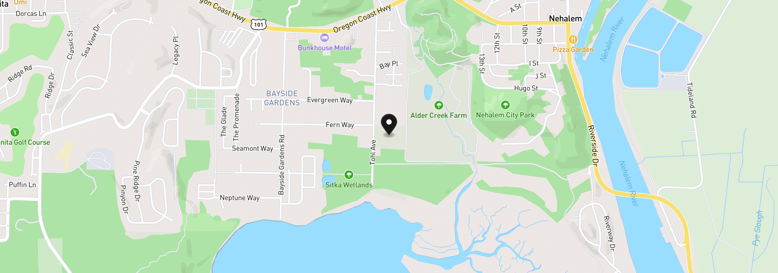 Map showing the location of Tohl Ave, Nehalem, OR 97131