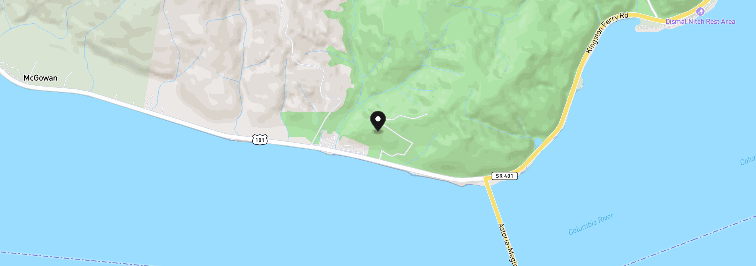 Map showing the location of 0 Marine Ln, Chinook, Wa 98614