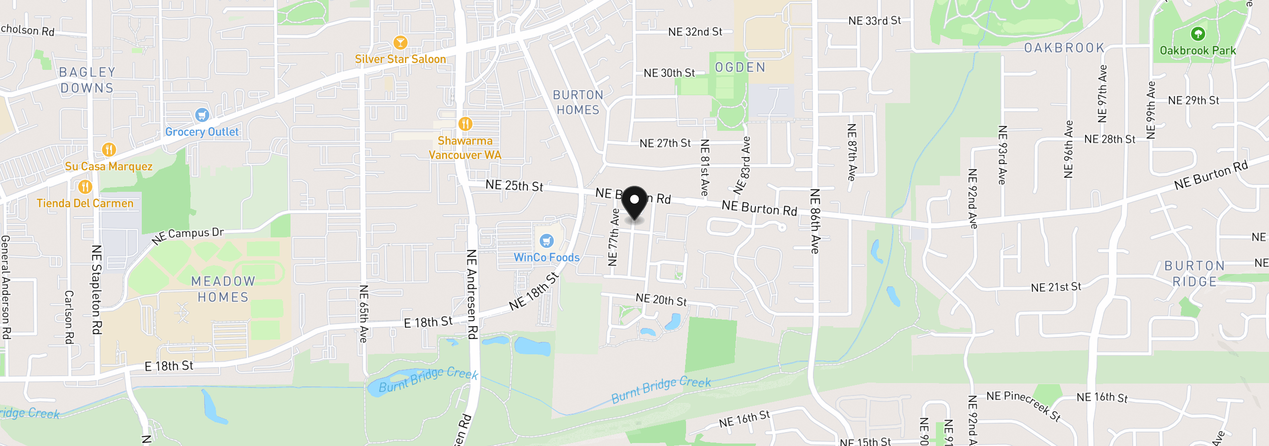 Map showing the location of 2203 NE 78th Ave, Vancouver, Wa 98664
