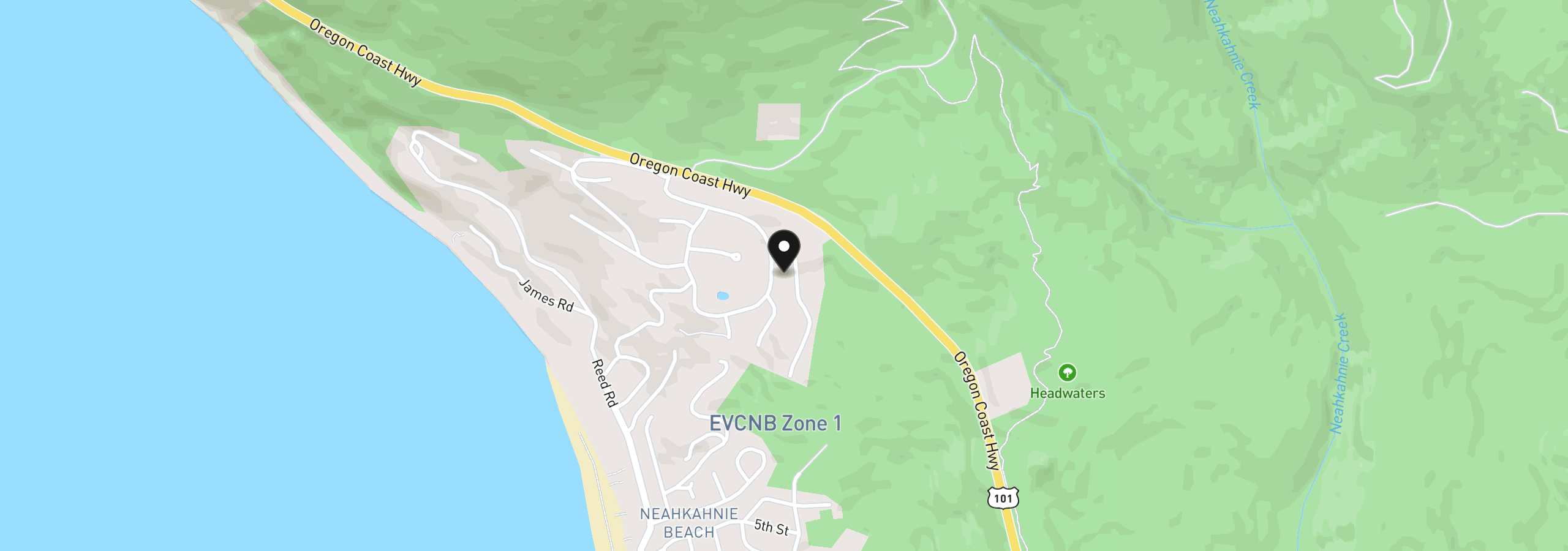 Map showing the location of 8730 Braeridge Dr, Manzanita, OR 97130