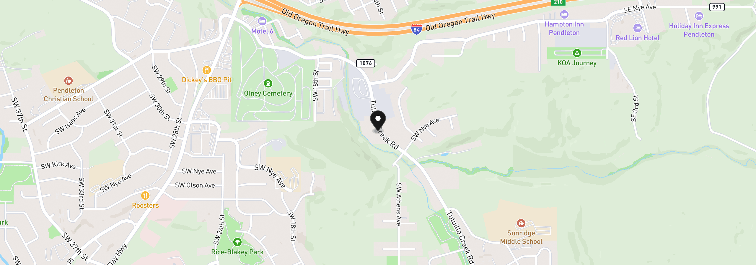 Map showing the location of 1265 Tutuilla Rd, Pendleton, OR 97801