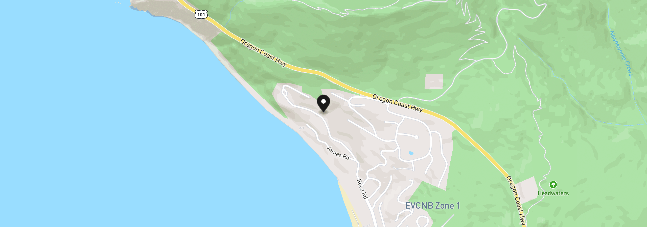 Map showing the location of 38475 Beulah Reed Rd, Manzanita, OR 97130