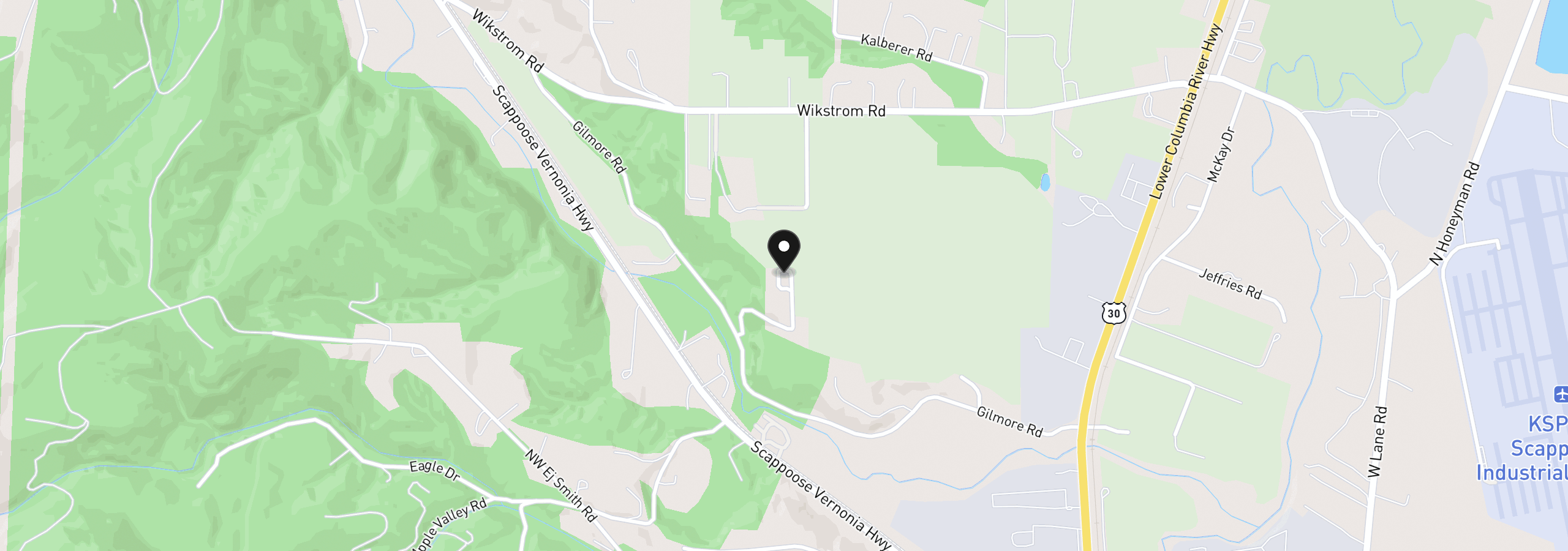 Map showing the location of 32851 Gilmore Rd, Scappoose, OR 97056