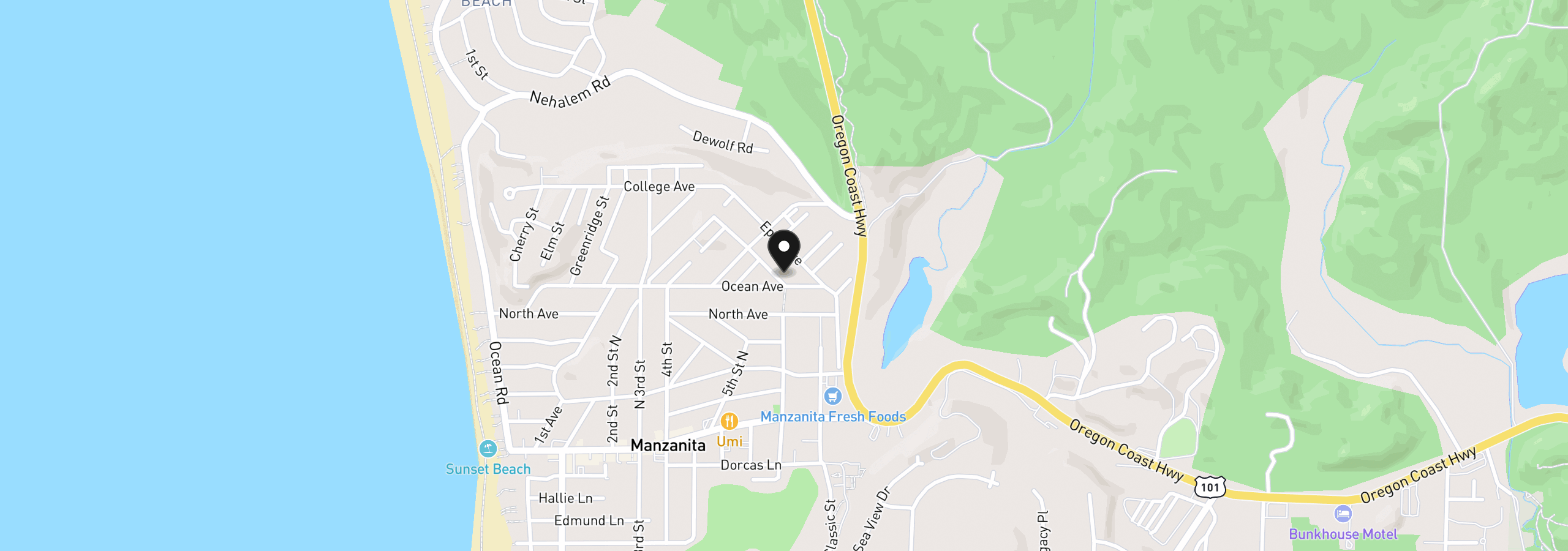 Map showing the location of 37735 18th St, Manzanita, OR 97130