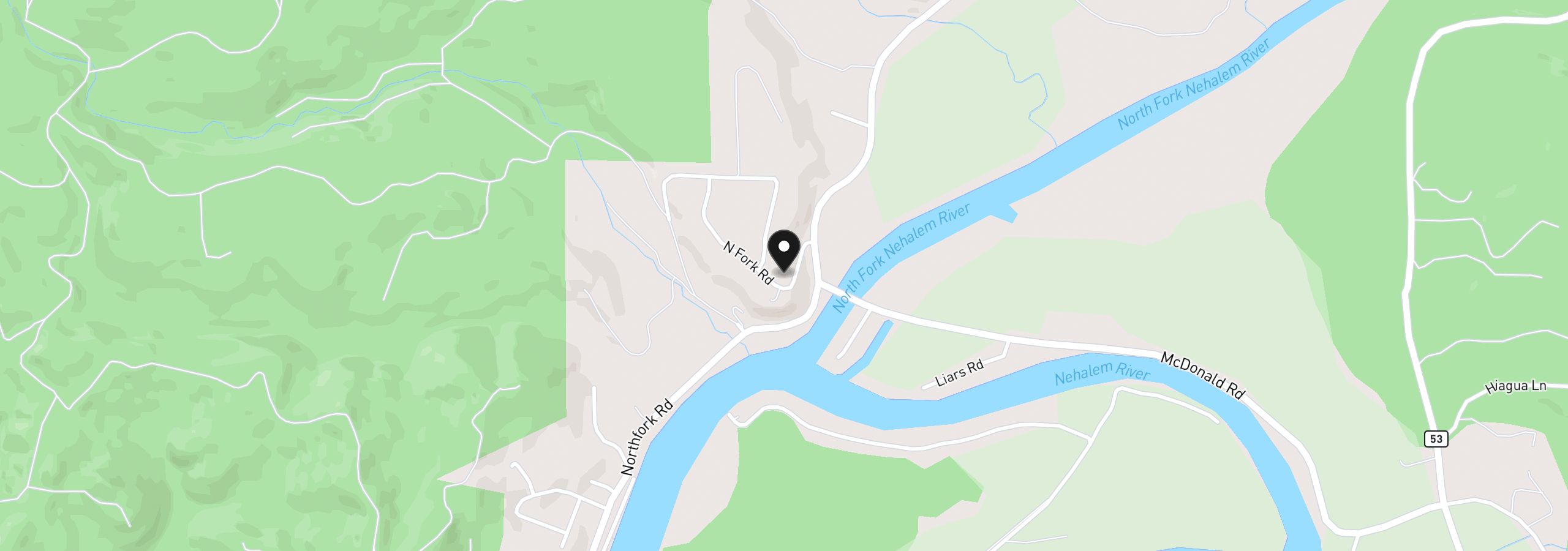 Map showing the location of 12 Riverview Meadows Ln, Nehalem, OR 97131