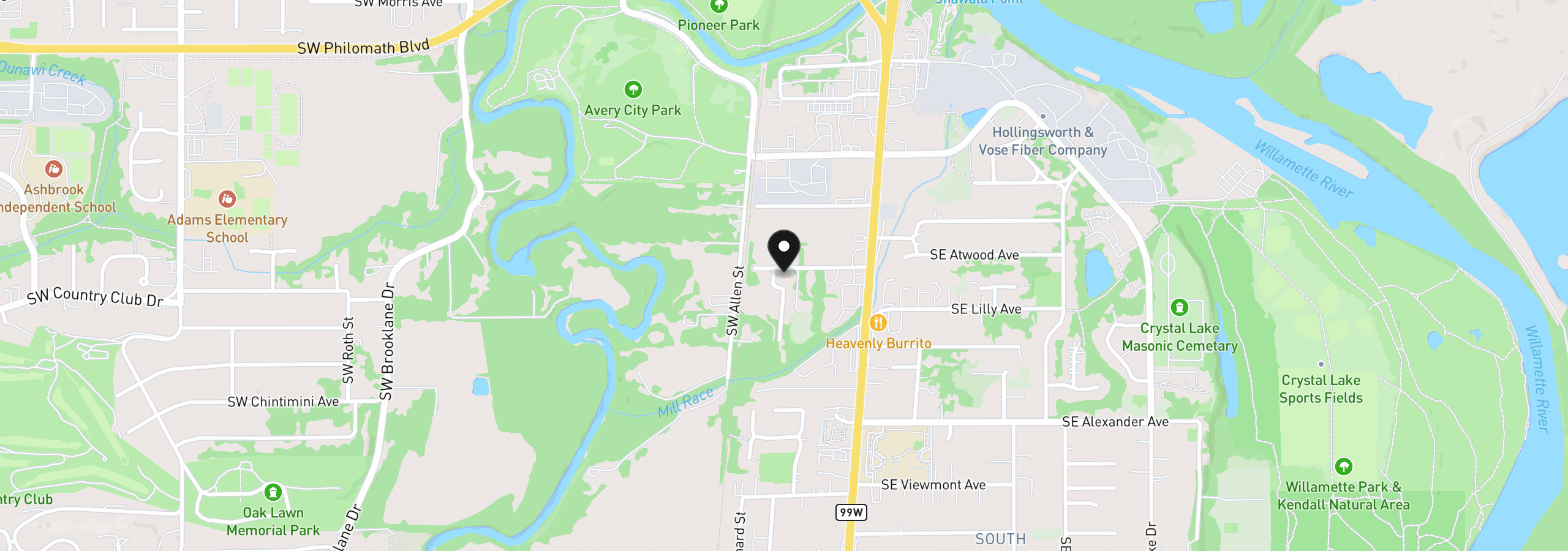 Map showing the location of 330 SW Cummings Ave, Corvallis, OR 97333
