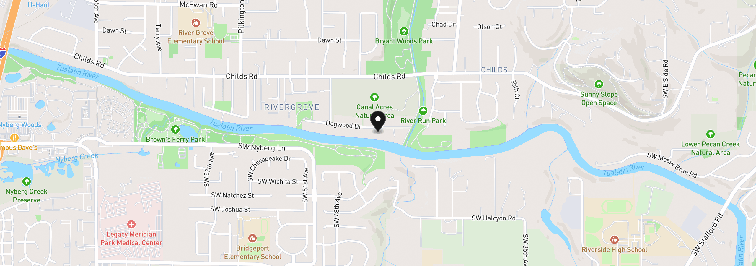 Map showing the location of 4550 Dogwood Dr, Lake Oswego, OR 97035
