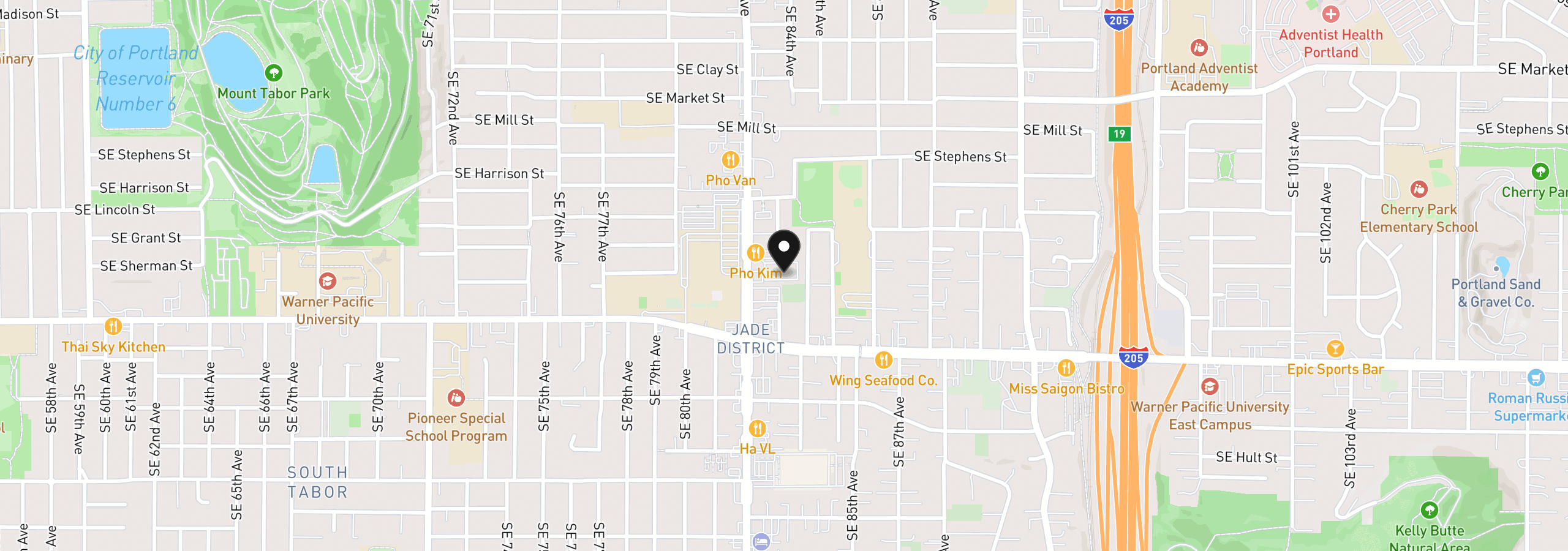 Map showing the location of 2300 SE 82nd Ave 26, Portland, OR 97216