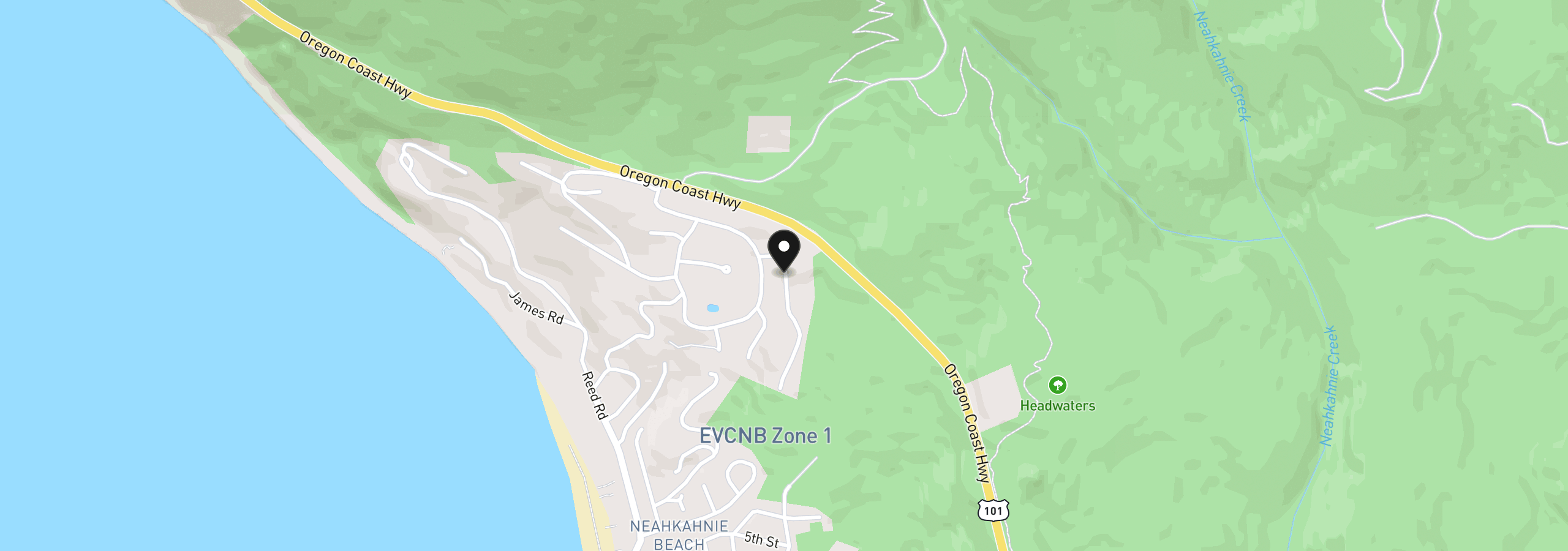 Map showing the location of Braeridge Dr 33, Manzanita, OR 97130