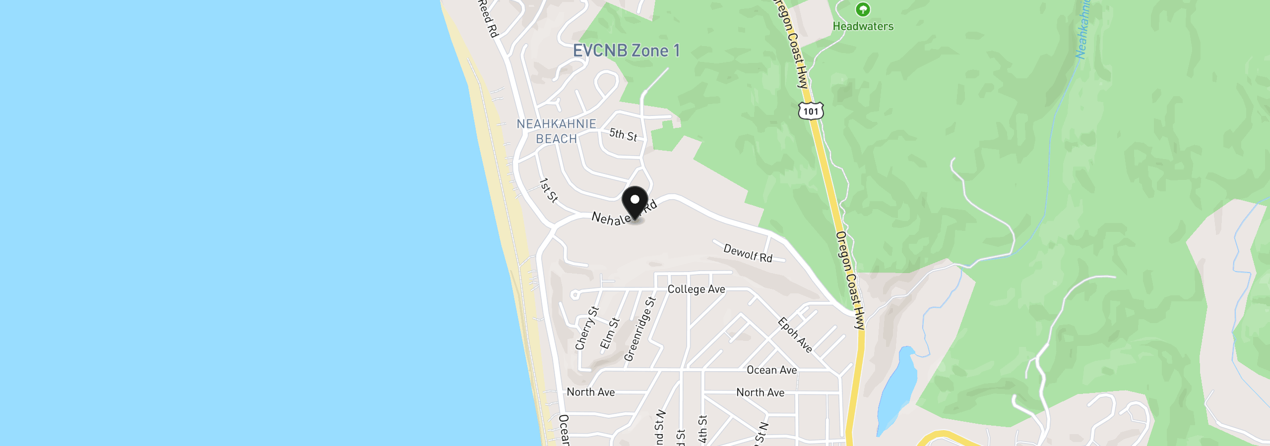 Map showing the location of 8191 Nehalem Rd, Manzanita, OR 97130