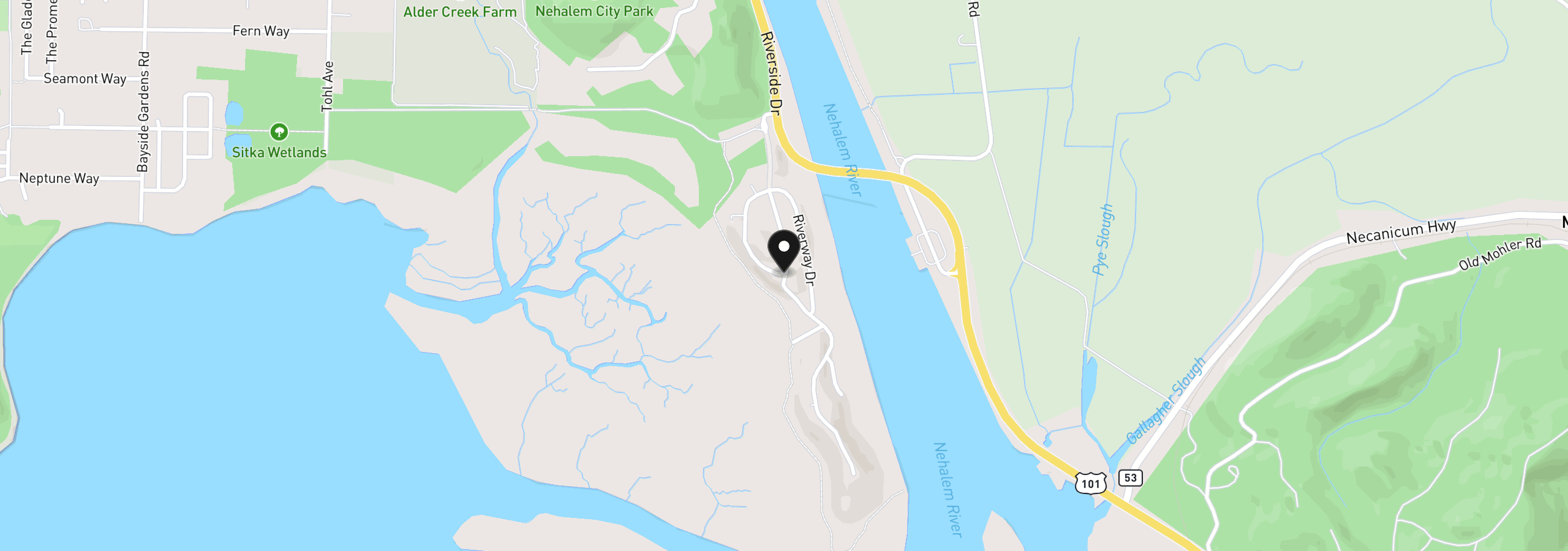 Map showing the location of Nehalem Point Dr Lot26, Nehalem, OR 97131