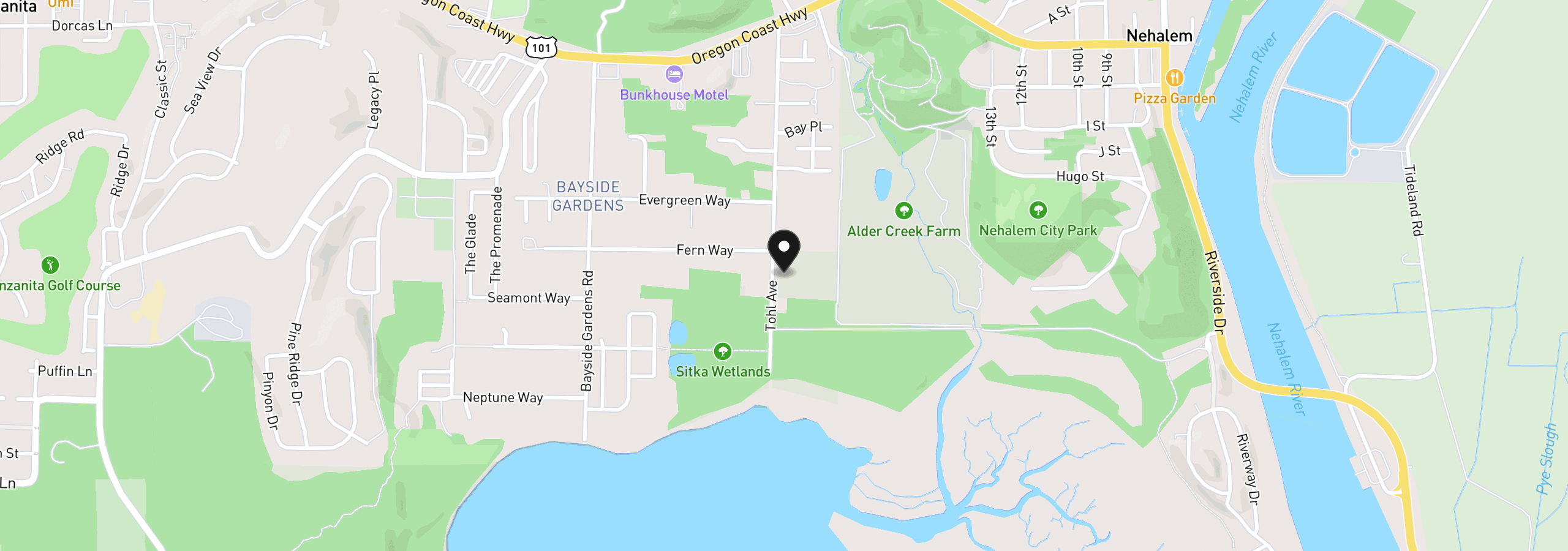 Map showing the location of Tohl Ave, Nehalem, OR 97131