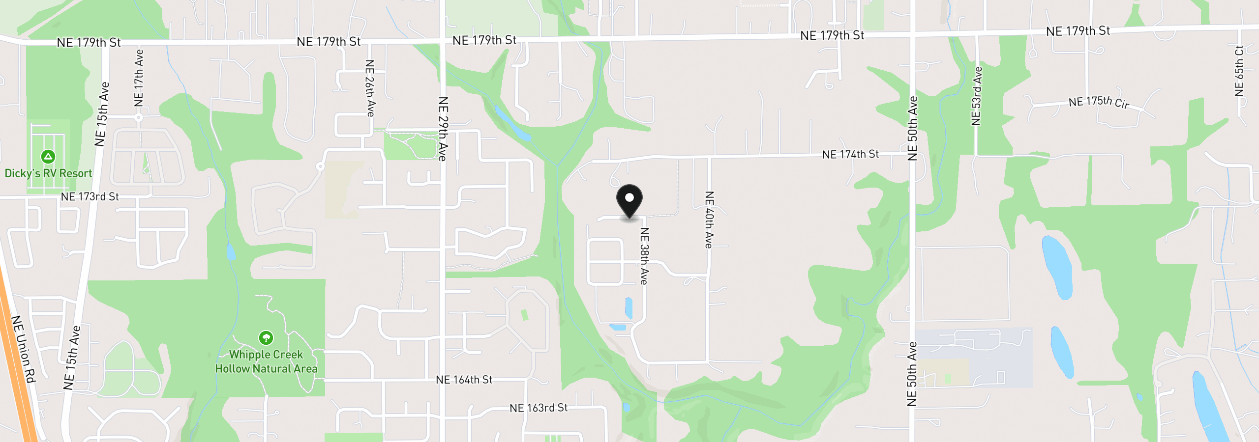 Map showing the location of 3619 NE 169th Way, Vancouver, Wa 98686