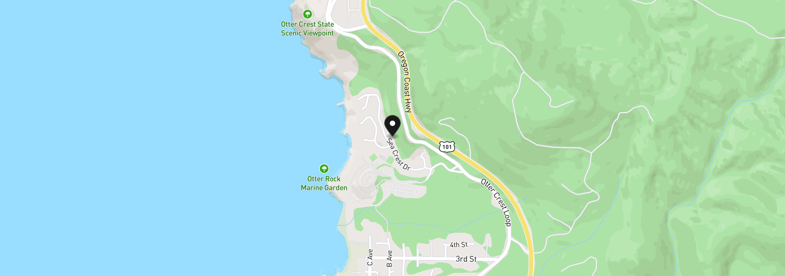 Map showing the location of Tl 7000 Sea Crest Dr, Otter Rock, OR 97369