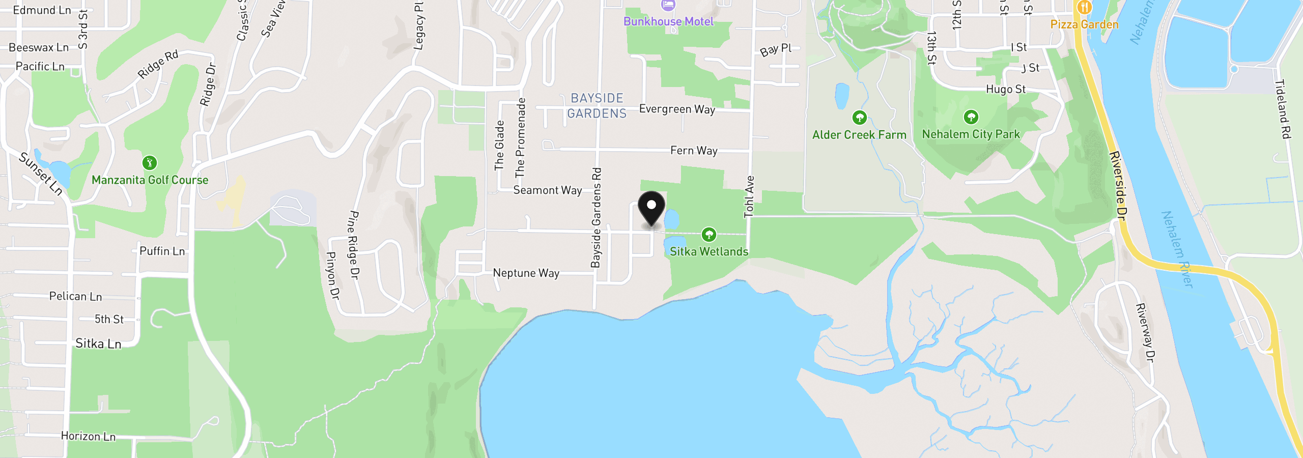Map showing the location of Wood Duck Ave 48, Nehalem, OR 97131