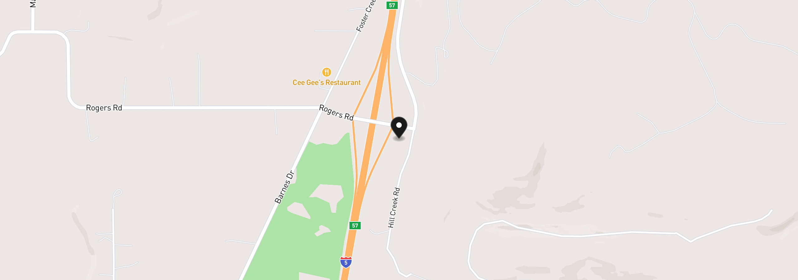 Map showing the location of 104 Hill Creek Rd, Toledo, Wa 98591