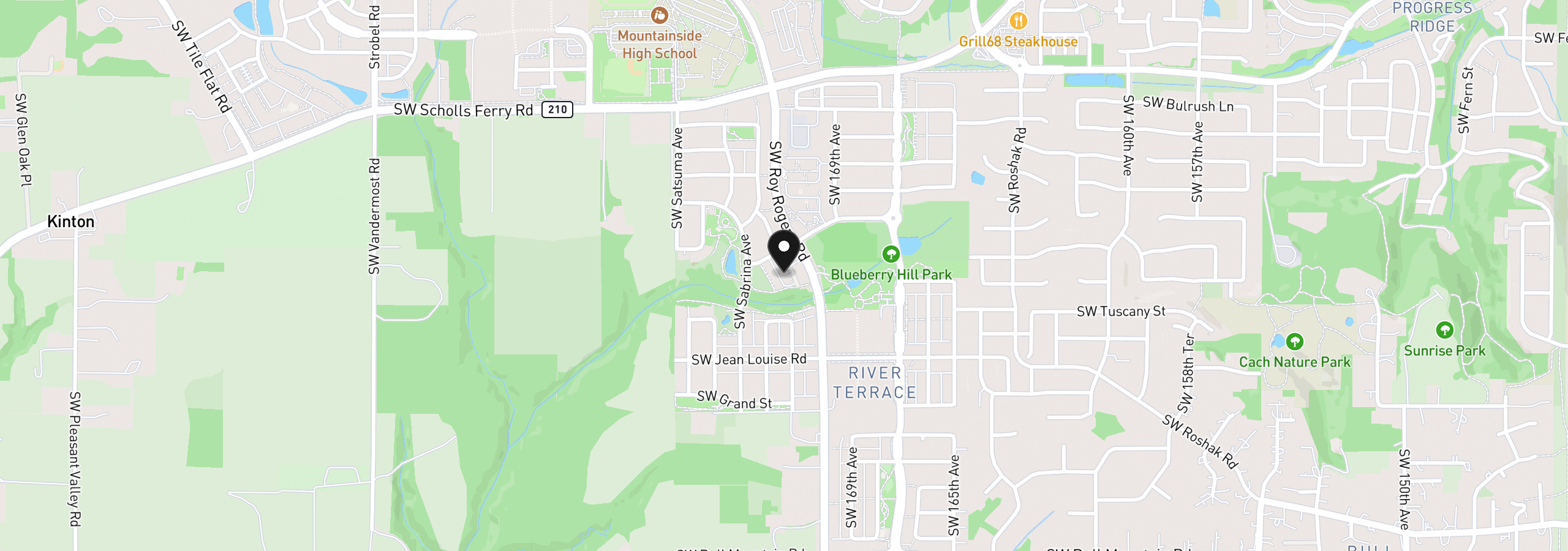 Map showing the location of 13560 SW Calabash Ter, Sherwood, OR 97140