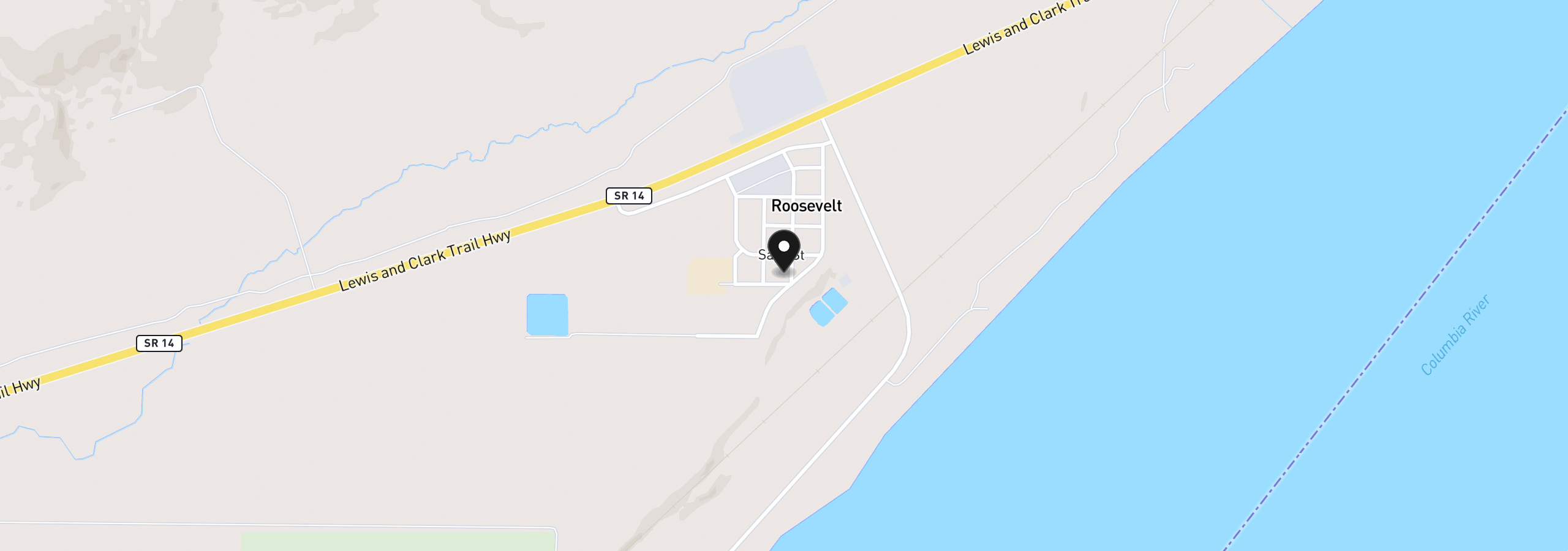 Map showing the location of 515 Columbia Ave, Roosevelt, Wa 99356